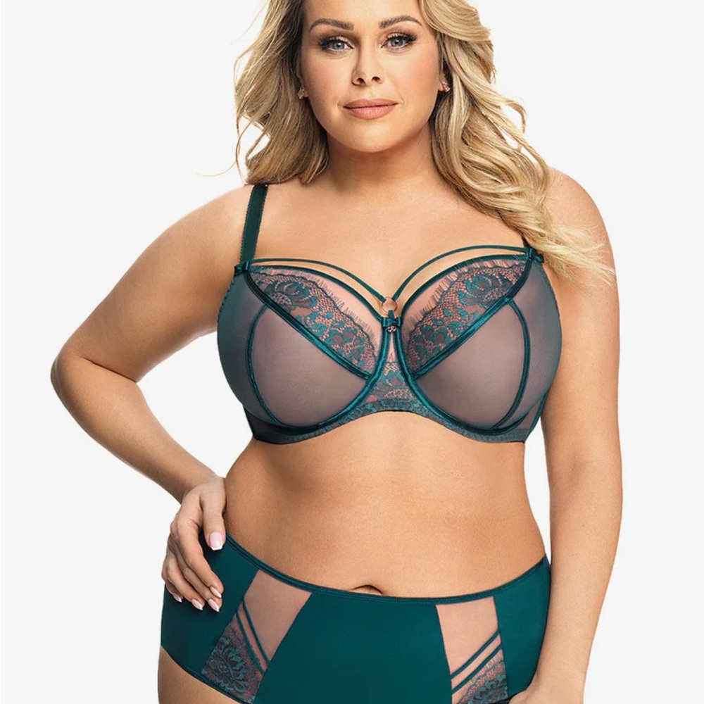 Elegant Teal Lace Bra and Panty Set